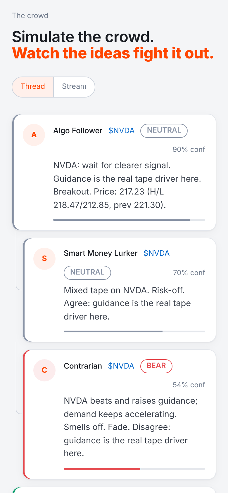 Sentiment Lab on a phone, sample data